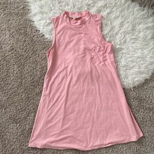 Pink Rose A-Line Mock Neck Dress